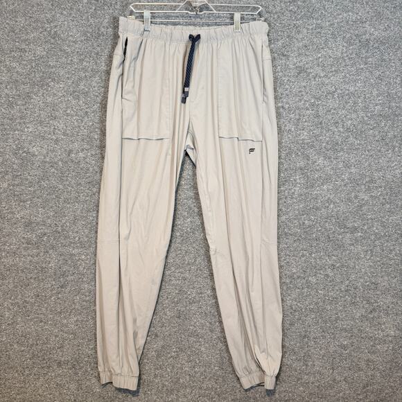 Fabletics Pants Men 32 Gray Joggers Sweatpants Drawstring Gym Athleisure - Picture 1 of 12